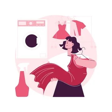Laundry and dry cleaning abstract concept vector illustration. Stock Illustration