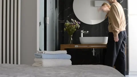 Laundry and house cleaning. Stock Footage 281579140