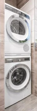 Laundry area in bathroom Stock-Fotos