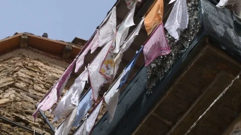 Laundry from a balcony Stock Footage 108938949