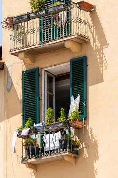 Laundry At The  Balcony Stock Photos