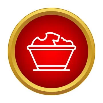 Laundry basin with clothes outline icon concept Stock Illustration