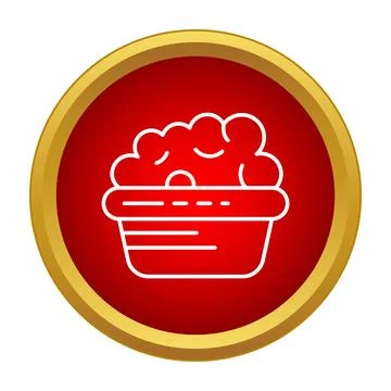 Laundry basin with foam and bubbles icon Stock Illustration
