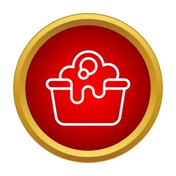 Laundry basin icon with soap bubbles Stock Illustration