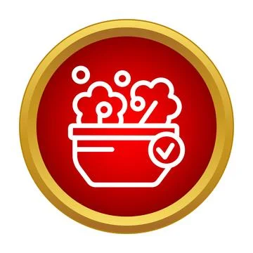 Laundry basin with soap suds and checkmark icon Stock Illustration