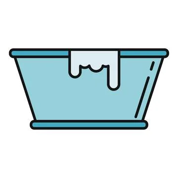 Laundry basin with sud washing clothes icon Stock Illustration