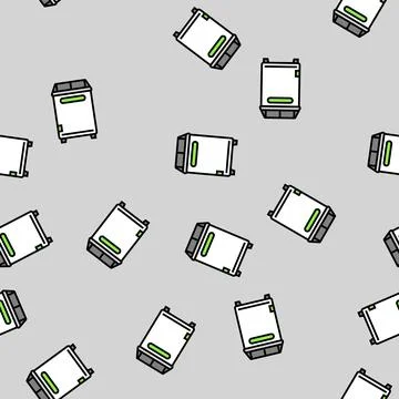 Laundry basket bedroom interior vector seamless pattern 스톡 일러스트