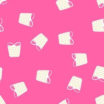 Laundry basket bedroom interior vector seamless pattern 스톡 일러스트