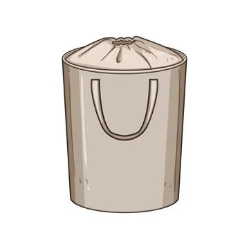 Laundry basket for clothes storage household item Stock Illustration