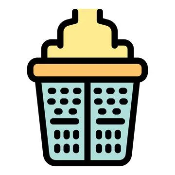 Laundry basket with compartments separating clothes for washing Stock Illustration