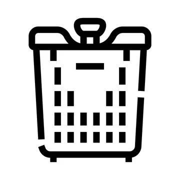 Laundry basket container with handle for household laundry Illustration