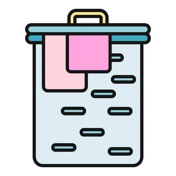 Laundry basket containing dirty clothes for washing Stock Illustration