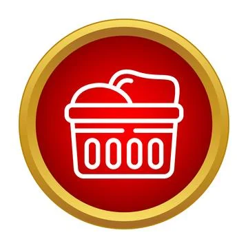 Laundry basket with dirty clothes icon Stock Illustration