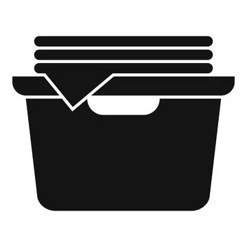 Laundry basket full of clean clothes icon Stock Illustration