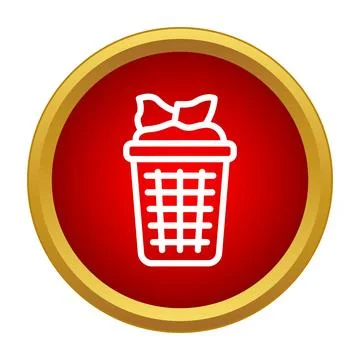 Laundry basket full of clothes icon for chores Stock Illustration