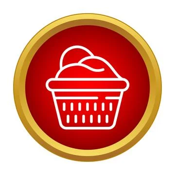 Laundry basket full of clothes icon cleaning symbol Stock Illustration