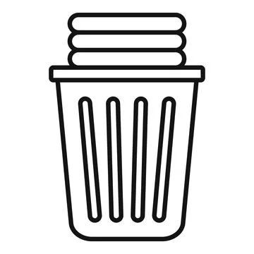 Laundry basket full of clothes line icon representing domestic chores Stock Illustration