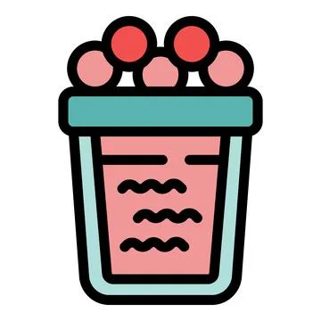 Laundry basket full of clothes with soap bubbles coming out icon vector outli Stock Illustration
