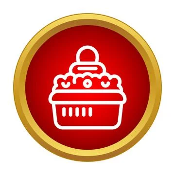 Laundry basket full of suds and bubbles icon 스톡 일러스트