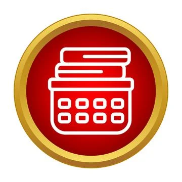 Laundry basket icon with folded clean clothes Stock Illustration