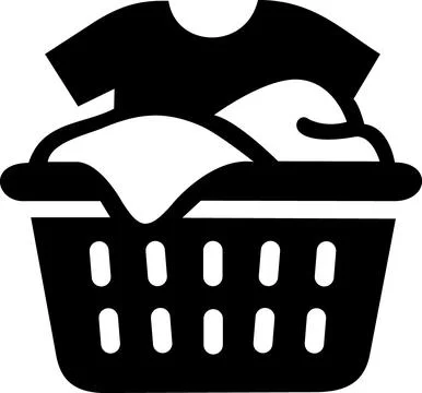 Laundry basket icon full of dirty clothes Stock Illustration