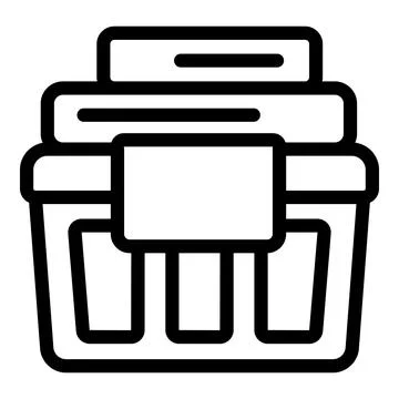 Laundry basket icon outline vector. Dirty clothes bucket Illustrazione stock