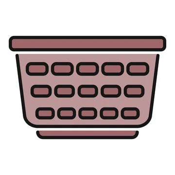 Laundry basket icon representing laundry day chores Stock Illustration