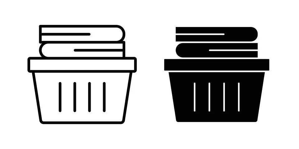 Laundry basket icon set. Vector EPS 10 Stock Illustration