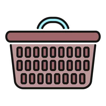 Laundry basket icon symbolizing cleaning and household chores Stock Illustration