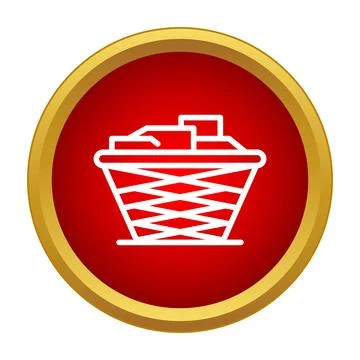 Laundry basket icon symbolizing housework and cleaning service Stock Illustration