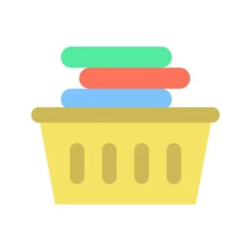 Laundry Basket icon vector image. Illustrazione stock