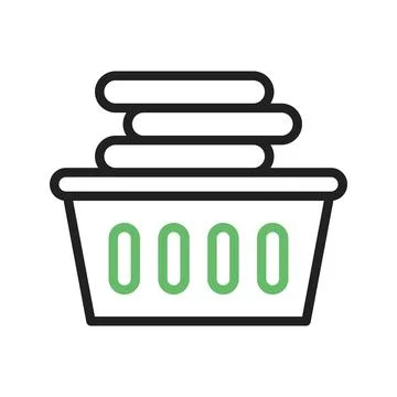 Laundry Basket icon vector image. Illustrazione stock