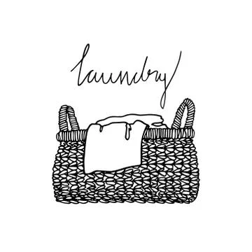Laundry basket illustration Illustrazione stock