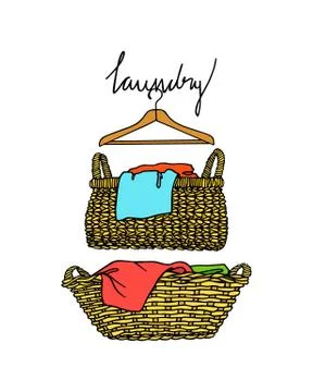 Laundry basket illustration Illustrazione stock