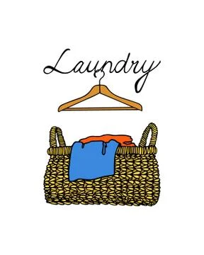 Laundry basket illustration Illustrazione stock