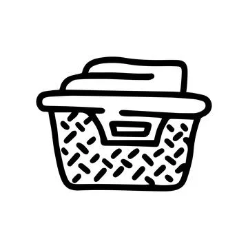 Laundry basket line vector doodle simple icon Stock Illustration