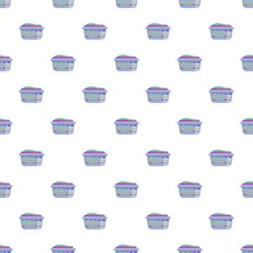 Laundry basket pattern creating domestic household choreography background Stock Illustration
