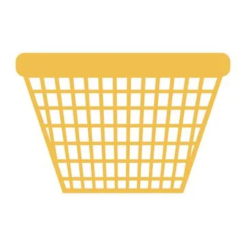 Laundry basket. Plastic empty basket icon. Stock Illustration