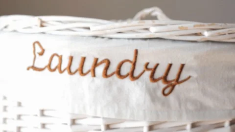 Laundry basket rack focus Stock-Footage 88125716