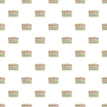 Laundry basket seamless pattern with clothes vector illustration Stock Illustration