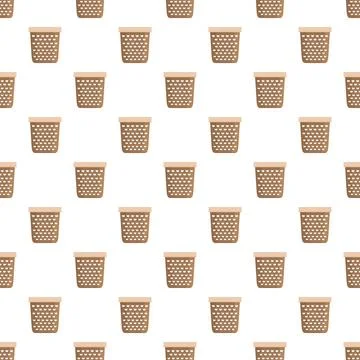 Laundry basket seamless pattern creating repetitive background Stock Illustration
