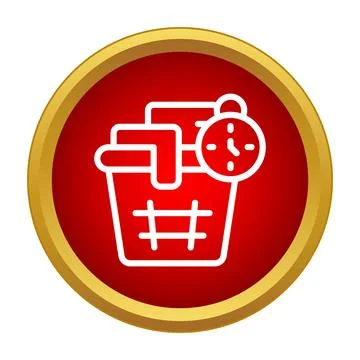 Laundry basket with timer for timed laundry washing Stock Illustration