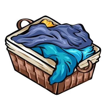 Laundry basket vector art illustration. Stock Illustration