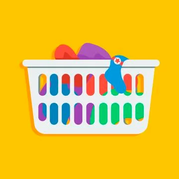 Laundry basket vector icon illustration Stock Illustration