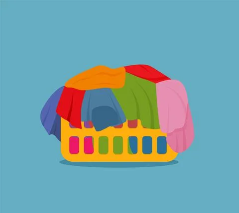 Laundry basket vector illustration in flat style. Stock Illustration
