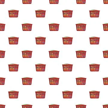 Laundry baskets with clothes forming seamless pattern Stock Illustration