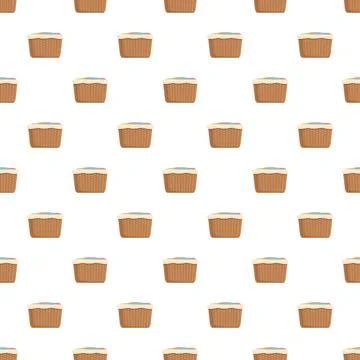 Laundry baskets with clothes seamless pattern background Stock Illustration