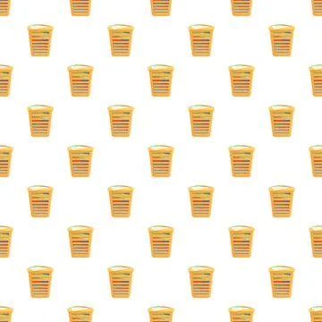 Laundry baskets with clothes seamless pattern background Stock Illustration