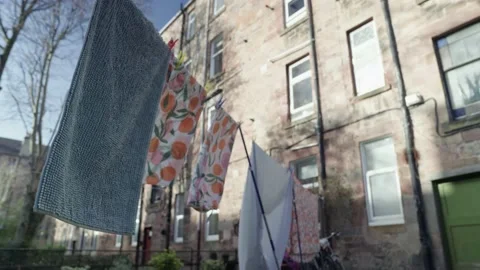 Laundry being dried Stock Footage 231927065