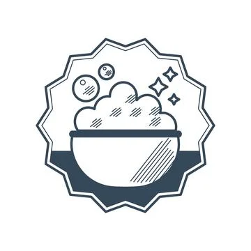 Laundry bucket bubbles Stock Illustration